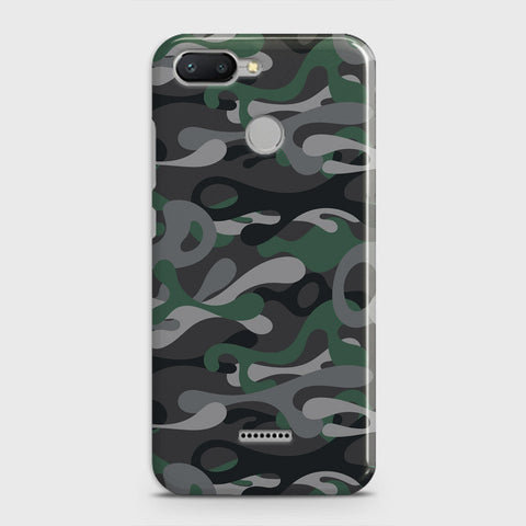 Xiaomi Redmi 6 Cover - Camo Series - Green & Grey Design - Matte Finish - Snap On Hard Case with LifeTime Colors Guarantee