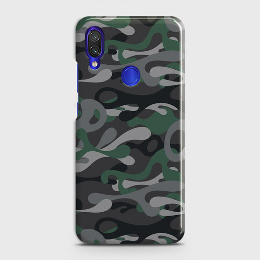 Xiaomi Redmi Note 7 Cover - Camo Series - Green & Grey Design - Matte Finish - Snap On Hard Case with LifeTime Colors Guarantee