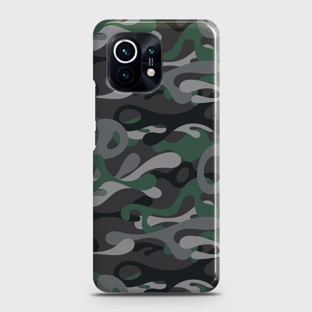 Xiaomi Mi 11 Cover - Camo Series - Green & Grey Design - Matte Finish - Snap On Hard Case with LifeTime Colors Guarantee