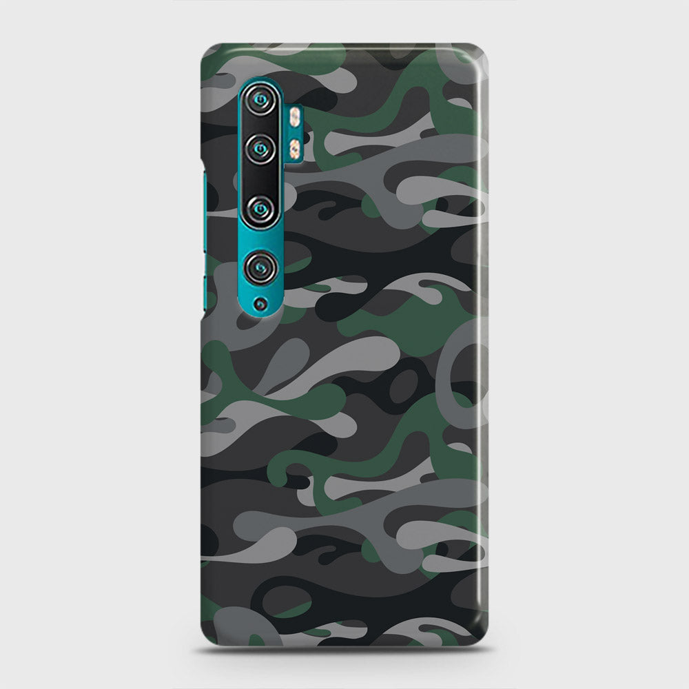 Xiaomi Mi Note 10 Cover - Camo Series - Green & Grey Design - Matte Finish - Snap On Hard Case with LifeTime Colors Guarantee
