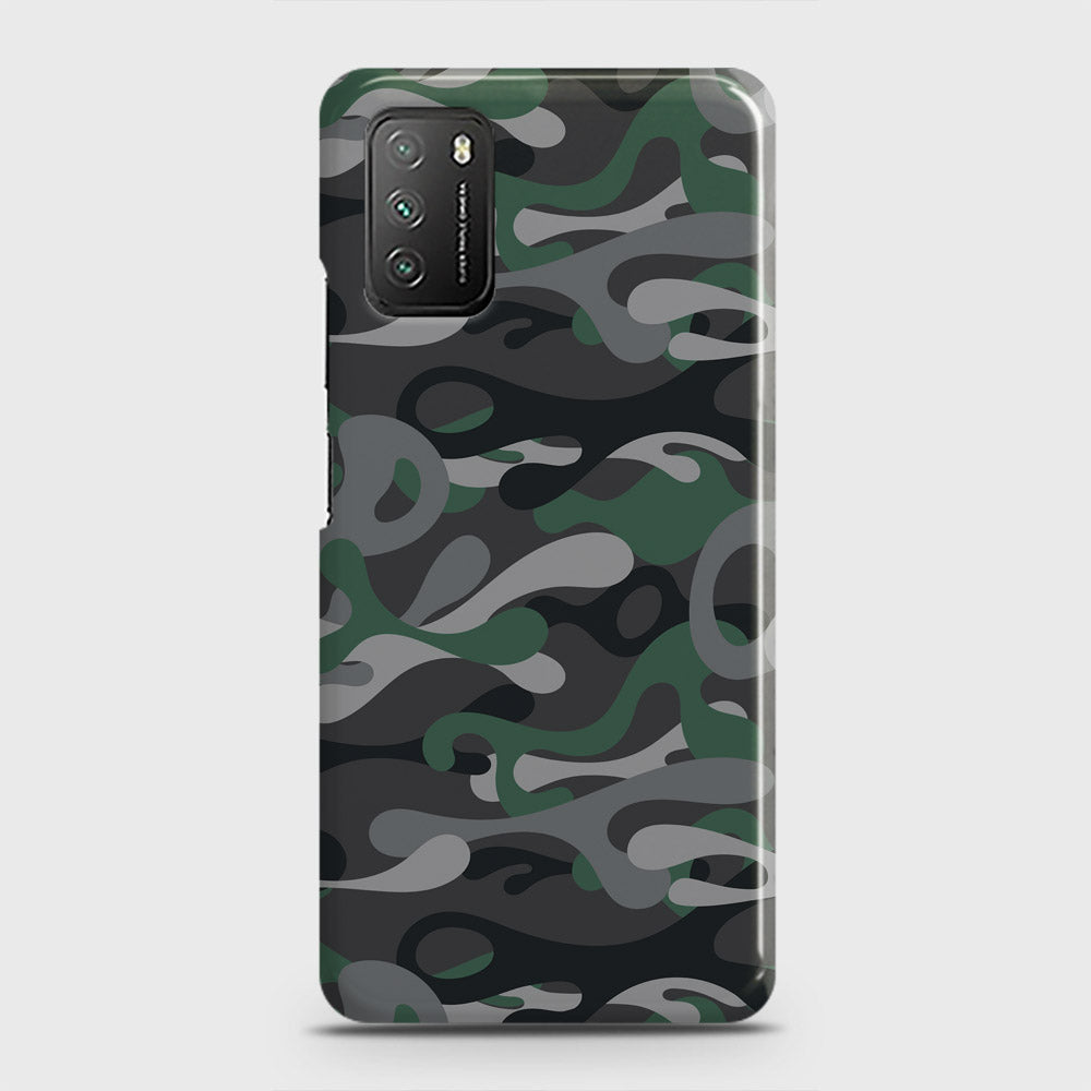 Xiaomi Poco M3 Cover - Camo Series - Green & Grey Design - Matte Finish - Snap On Hard Case with LifeTime Colors Guarantee