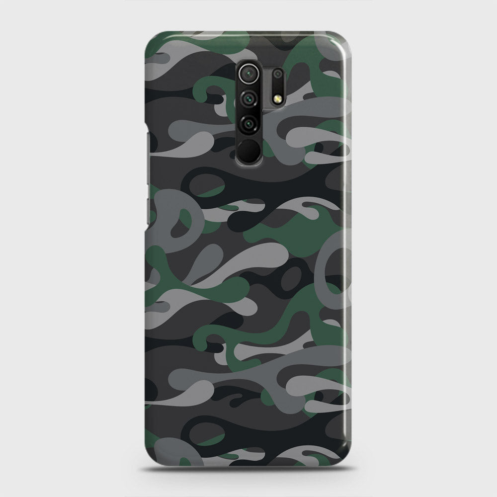 Xiaomi Poco M2 Cover - Camo Series - Green & Grey Design - Matte Finish - Snap On Hard Case with LifeTime Colors Guarantee