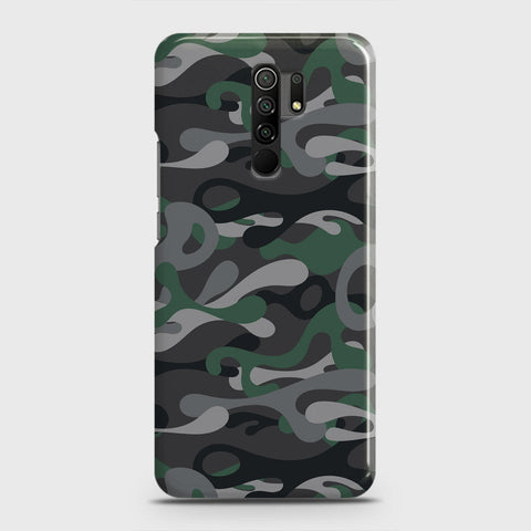 Xiaomi Redmi 9 Cover - Camo Series - Green & Grey Design - Matte Finish - Snap On Hard Case with LifeTime Colors Guarantee