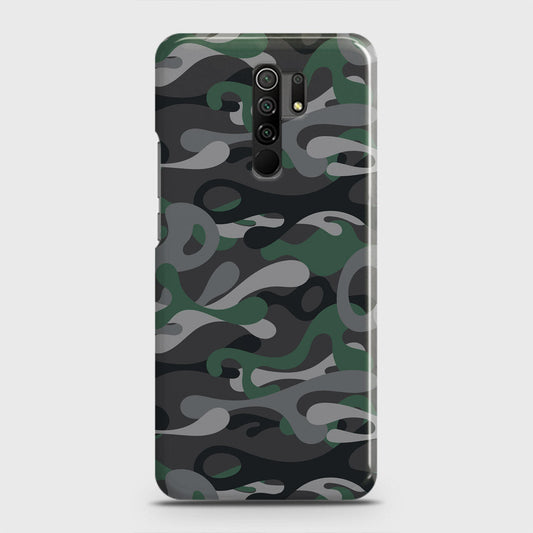 Xiaomi Redmi 9 Prime Cover - Camo Series - Green & Grey Design - Matte Finish - Snap On Hard Case with LifeTime Colors Guarantee