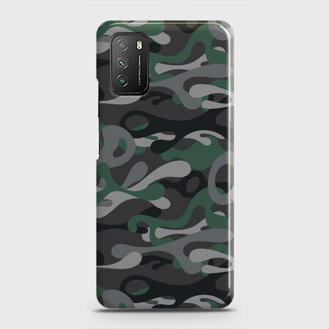 Xiaomi Redmi 9T Cover - Camo Series - Green & Grey Design - Matte Finish - Snap On Hard Case with LifeTime Colors Guarantee