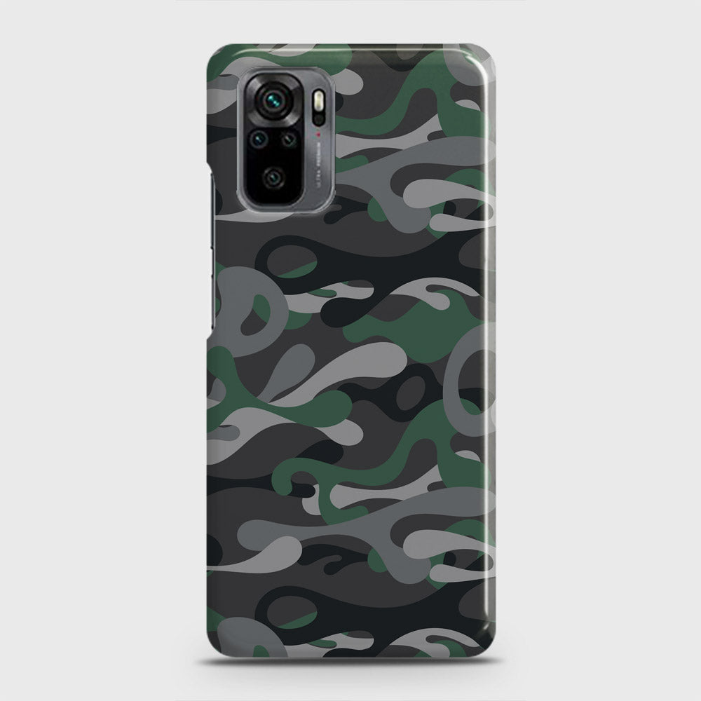 Xiaomi Redmi Note 10 4G Cover - Camo Series - Green & Grey Design - Matte Finish - Snap On Hard Case with LifeTime Colors Guarantee