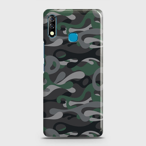 Infinix Hot 8 Lite Cover - Camo Series - Green & Grey Design - Matte Finish - Snap On Hard Case with LifeTime Colors Guarantee