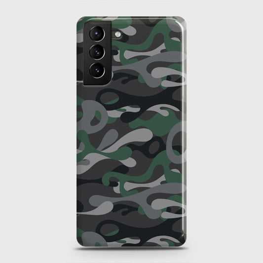 Samsung Galaxy S21 5G Cover - Camo Series - Green & Grey Design - Matte Finish - Snap On Hard Case with LifeTime Colors Guarantee