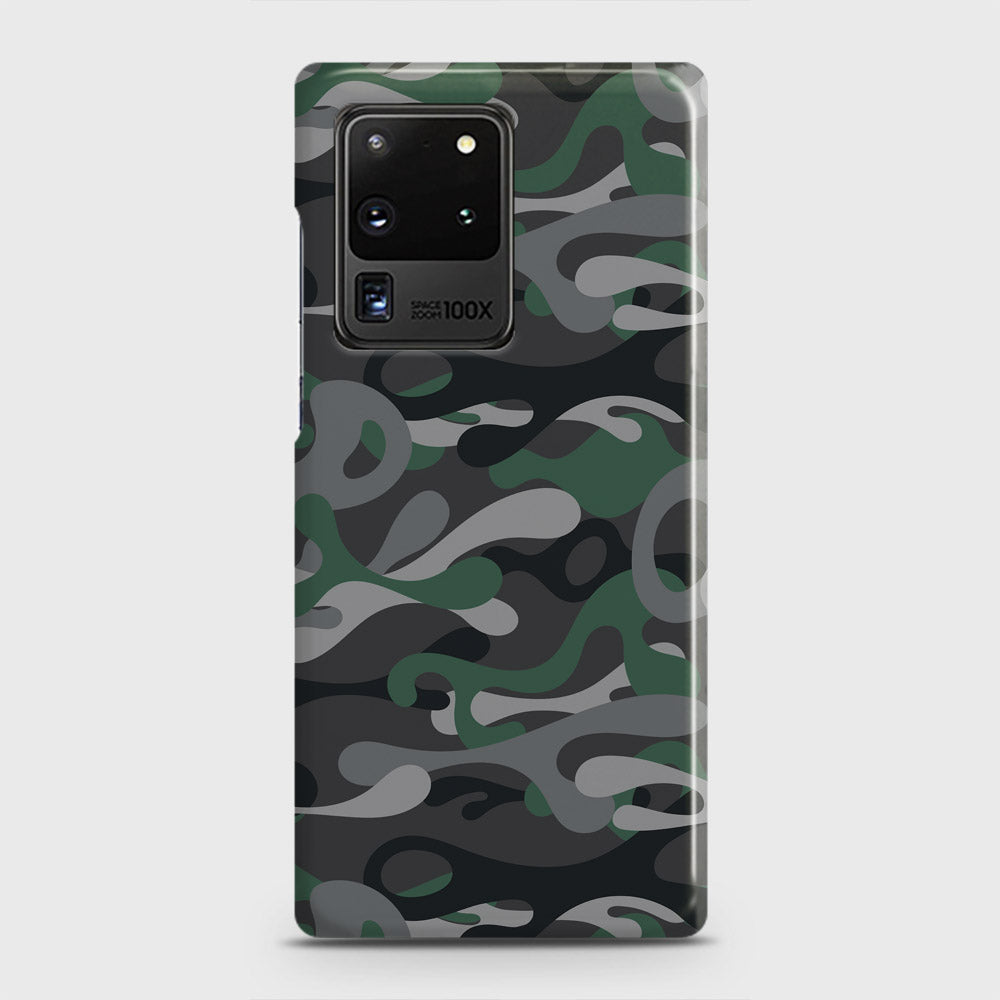 Samsung Galaxy S20 Ultra Cover - Camo Series - Green & Grey Design - Matte Finish - Snap On Hard Case with LifeTime Colors Guarantee