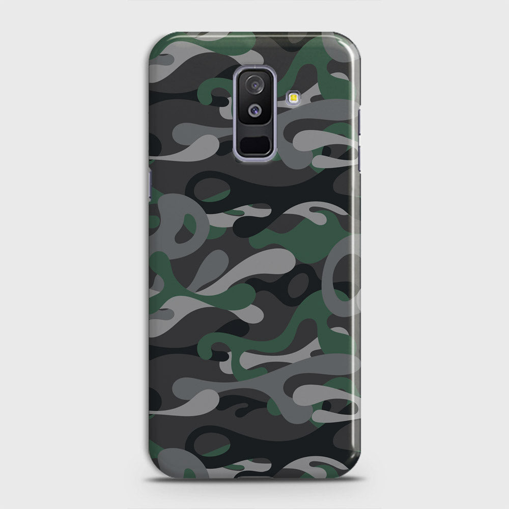 Samsung Galaxy A6 Plus 2018 Cover - Camo Series - Green & Grey Design - Matte Finish - Snap On Hard Case with LifeTime Colors Guarantee