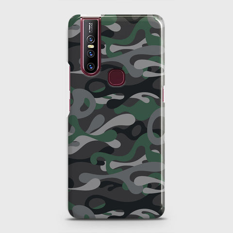 Vivo V15 Cover - Camo Series - Green & Grey Design - Matte Finish - Snap On Hard Case with LifeTime Colors Guarantee