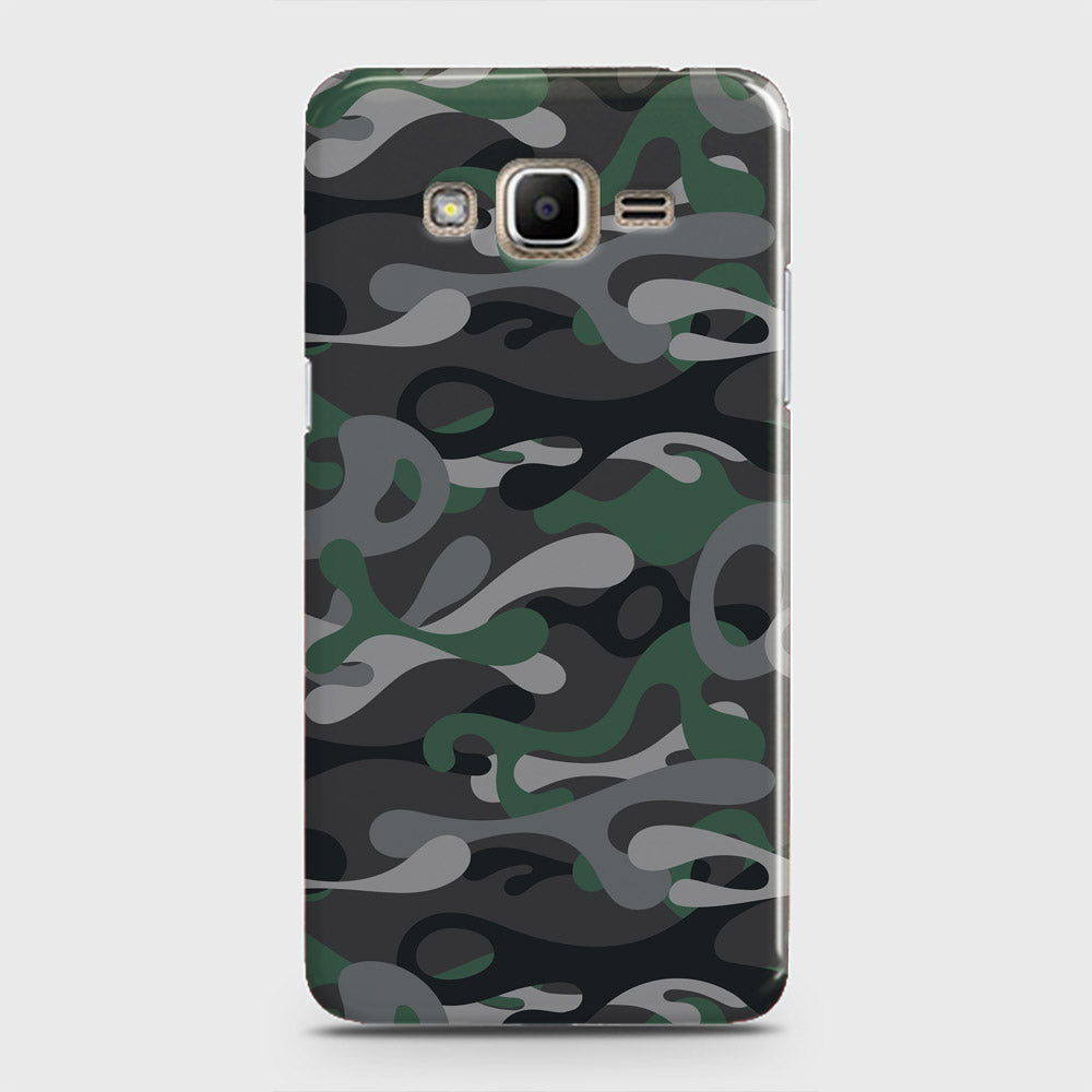 Samsung Galaxy J2 Prime Cover - Camo Series - Green & Grey Design - Matte Finish - Snap On Hard Case with LifeTime Colors Guarantee