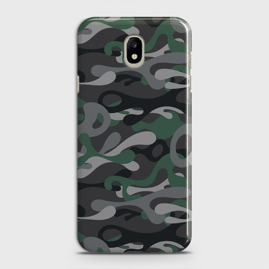 Samsung Galaxy J7 2018 Cover - Camo Series - Green & Grey Design - Matte Finish - Snap On Hard Case with LifeTime Colors Guarantee