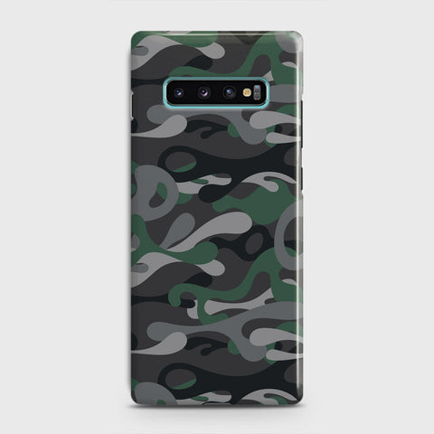 Samsung Galaxy S10 Plus Cover - Camo Series - Green & Grey Design - Matte Finish - Snap On Hard Case with LifeTime Colors Guarantee