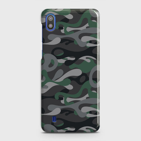 Samsung Galaxy A10 Cover - Camo Series - Green & Grey Design - Matte Finish - Snap On Hard Case with LifeTime Colors Guarantee