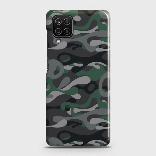 Samsung Galaxy A12 Cover - Camo Series - Green & Grey Design - Matte Finish - Snap On Hard Case with LifeTime Colors Guarantee