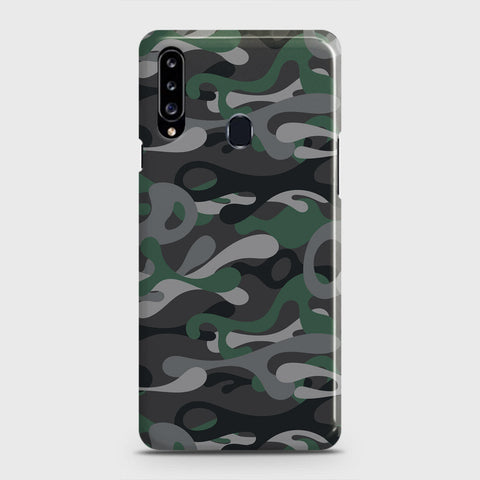 Samsung Galaxy A20s Cover - Camo Series - Green & Grey Design - Matte Finish - Snap On Hard Case with LifeTime Colors Guarantee