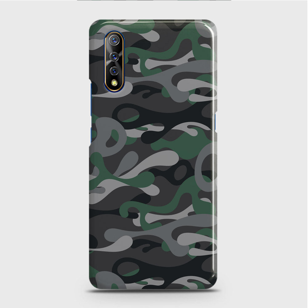 Vivo S1 Cover - Camo Series - Green & Grey Design - Matte Finish - Snap On Hard Case with LifeTime Colors Guarantee