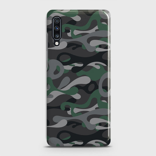 Samsung Galaxy A70 Cover - Camo Series - Green & Grey Design - Matte Finish - Snap On Hard Case with LifeTime Colors Guarantee