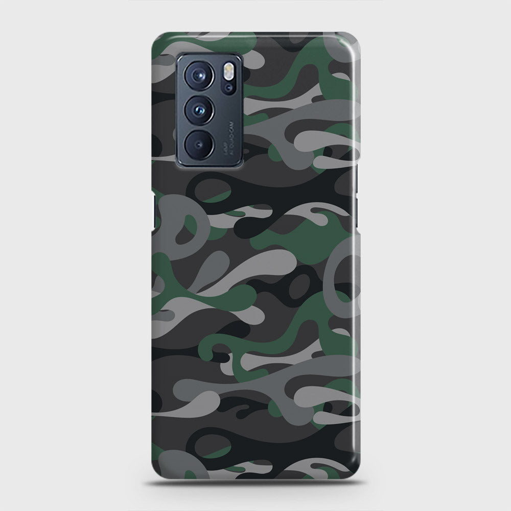 Oppo Reno 6 Pro 5G Cover - Camo Series - Green & Grey Design - Matte Finish - Snap On Hard Case with LifeTime Colors Guarantee (Fast Delivery)