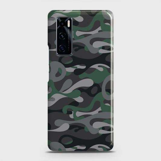 Vivo V20 SE Cover - Camo Series - Green & Grey Design - Matte Finish - Snap On Hard Case with LifeTime Colors Guarantee