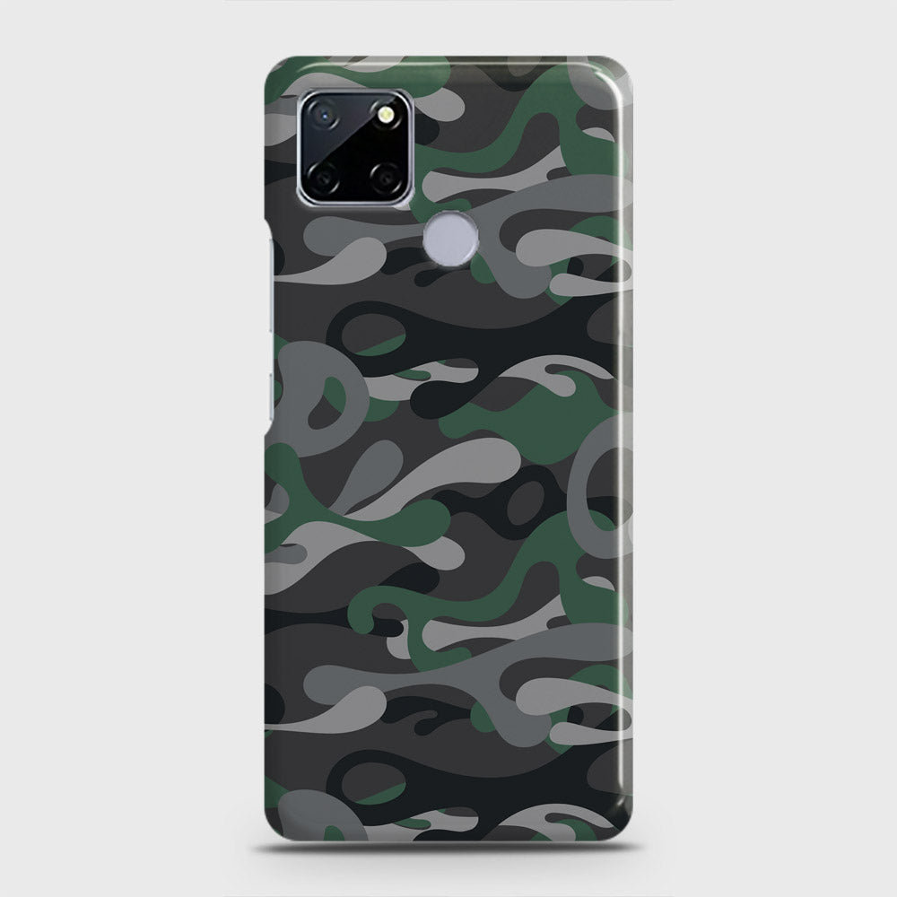 Realme C12 Cover - Camo Series - Green & Grey Design - Matte Finish - Snap On Hard Case with LifeTime Colors Guarantee