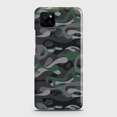 Realme C25Y Cover - Camo Series - Green & Grey Design - Matte Finish - Snap On Hard Case with LifeTime Colors Guarantee