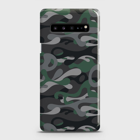 Samsung Galaxy S10 5G Cover - Camo Series - Green & Grey Design - Matte Finish - Snap On Hard Case with LifeTime Colors Guarantee