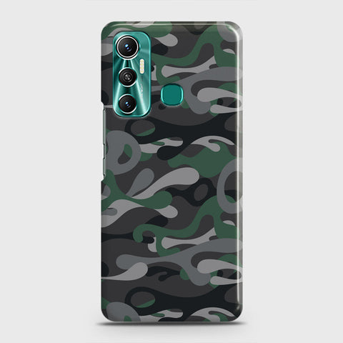 Infinix Hot 11 Cover - Camo Series - Green & Grey Design - Matte Finish - Snap On Hard Case with LifeTime Colors Guarantee