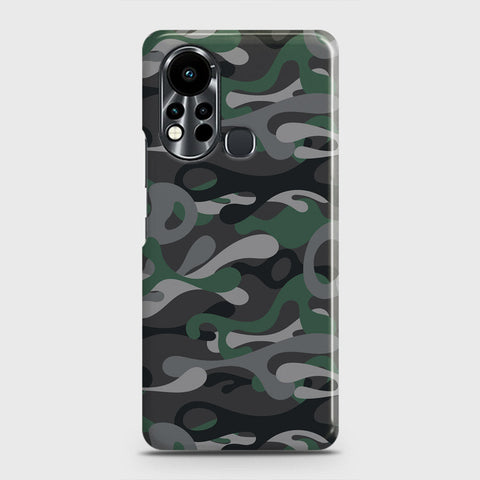 Infinix Hot 11s Cover - Camo Series - Green & Grey Design - Matte Finish - Snap On Hard Case with LifeTime Colors Guarantee