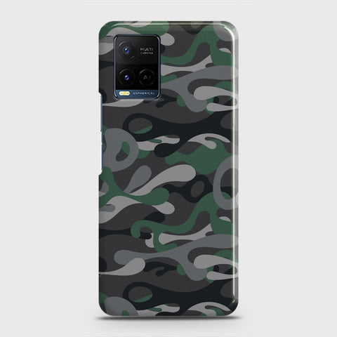 Vivo Y21t Cover - Camo Series - Green & Grey Design - Matte Finish - Snap On Hard Case with LifeTime Colors Guarantee