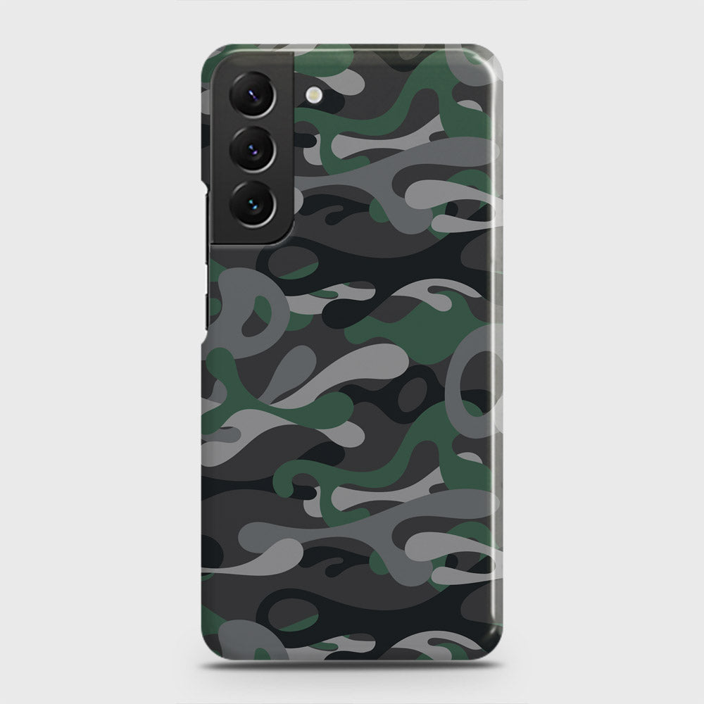 Samsung Galaxy S22 5G Cover - Camo Series - Green & Grey Design - Matte Finish - Snap On Hard Case with LifeTime Colors Guarantee