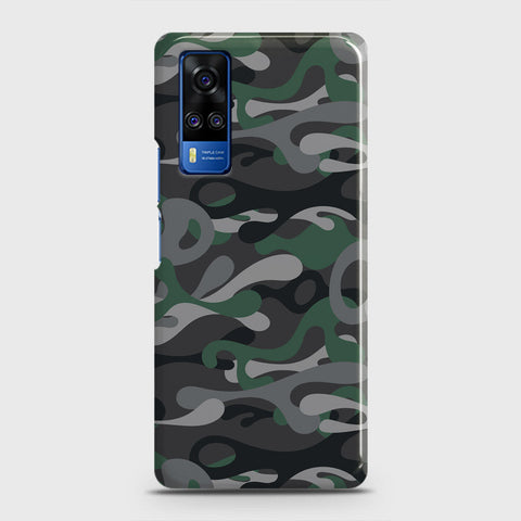 Vivo Y33  Cover - Camo Series - Green & Grey Design - Matte Finish - Snap On Hard Case with LifeTime Colors Guarantee