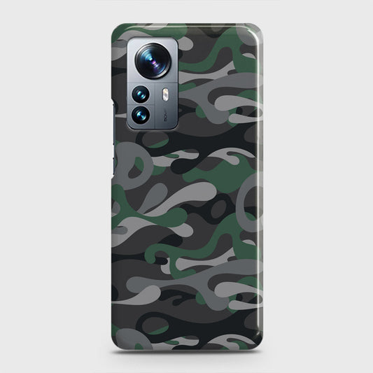 Xiaomi 12 Cover - Camo Series - Green & Grey Design - Matte Finish - Snap On Hard Case with LifeTime Colors Guarantee
