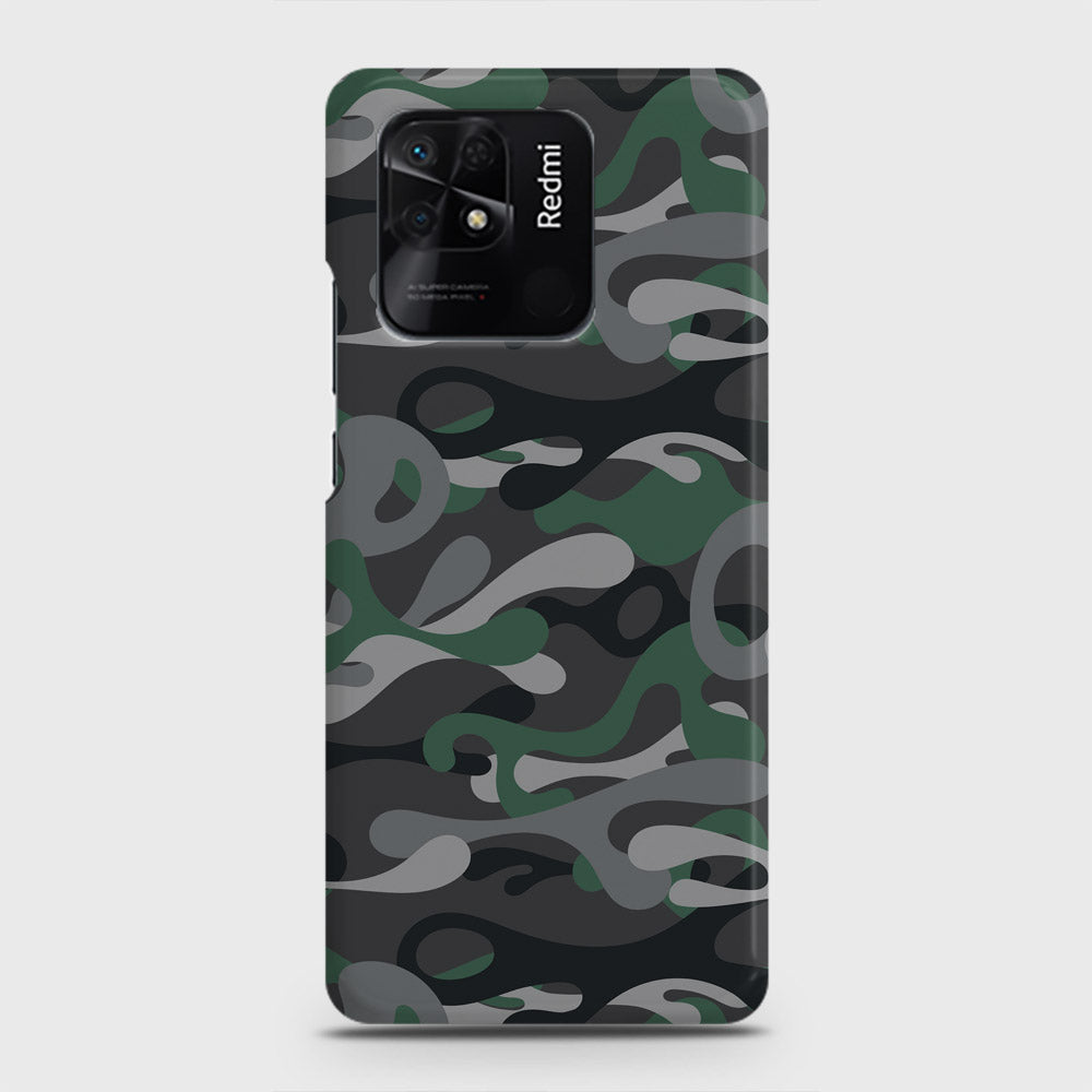 Xiaomi Redmi 10C Cover - Camo Series - Green & Grey Design - Matte Finish - Snap On Hard Case with LifeTime Colors Guarantee