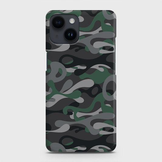 iPhone 14 Cover - Camo Series - Green & Grey Design - Matte Finish - Snap On Hard Case with LifeTime Colors Guarantee