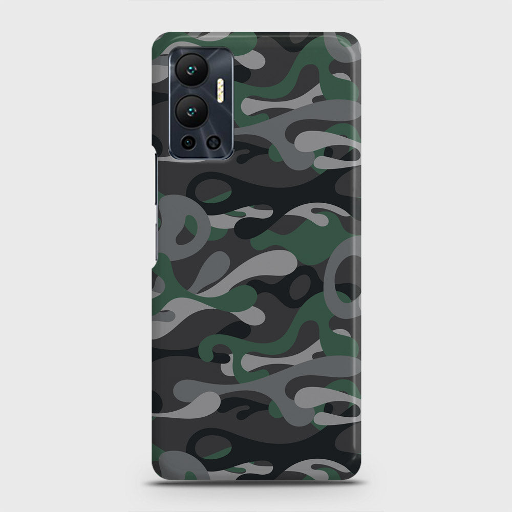 Infinix Hot 12 Cover - Camo Series - Green & Grey Design - Matte Finish - Snap On Hard Case with LifeTime Colors Guarantee