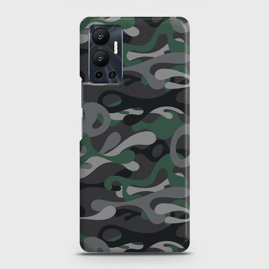 Infinix Hot 12 Cover - Camo Series - Green & Grey Design - Matte Finish - Snap On Hard Case with LifeTime Colors Guarantee