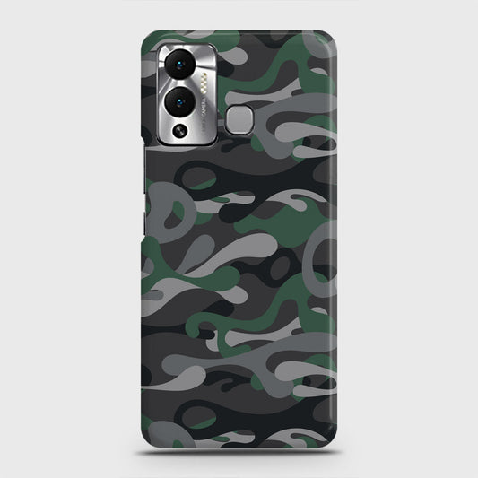 Infinix Hot 12 Play Cover - Camo Series - Green & Grey Design - Matte Finish - Snap On Hard Case with LifeTime Colors Guarantee