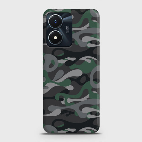 Vivo Y02s Cover - Camo Series - Green & Grey Design - Matte Finish - Snap On Hard Case with LifeTime Colors Guarantee