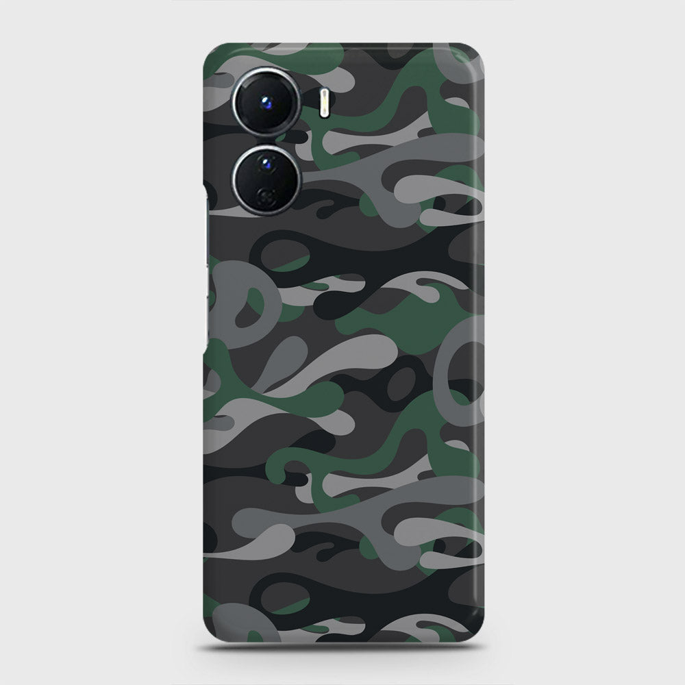 Vivo Y16 Cover - Camo Series - Green & Grey Design - Matte Finish - Snap On Hard Case with LifeTime Colors Guarantee