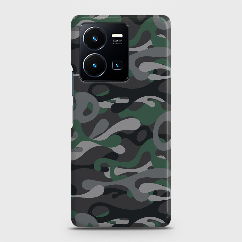 Vivo Y35 Cover - Camo Series - Green & Grey Design - Matte Finish - Snap On Hard Case with LifeTime Colors Guarantee