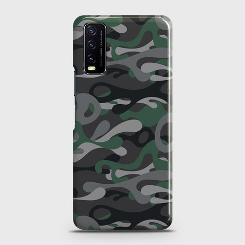 Vivo Y11s  Cover - Camo Series- Green & Grey Design - Matte Finish - Snap On Hard Case with LifeTime Colors Guarantee