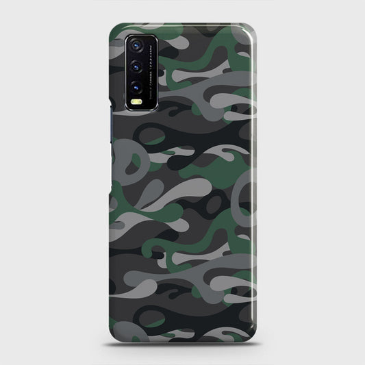 Vivo Y20T  Cover - Camo Series - Green & Grey Design - Matte Finish - Snap On Hard Case with LifeTime Colors Guarantee