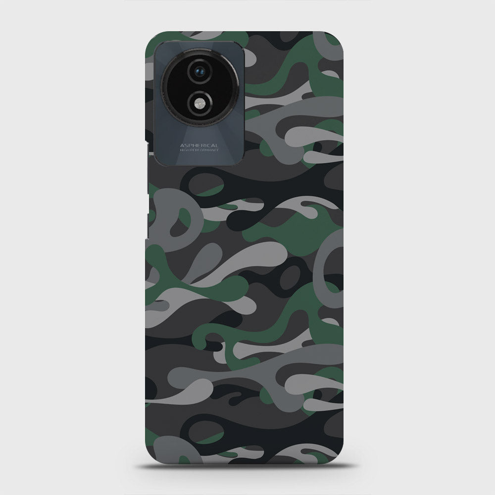 Vivo Y02 Cover - Camo Series - Green & Grey Design - Matte Finish - Snap On Hard Case with LifeTime Colors Guarantee