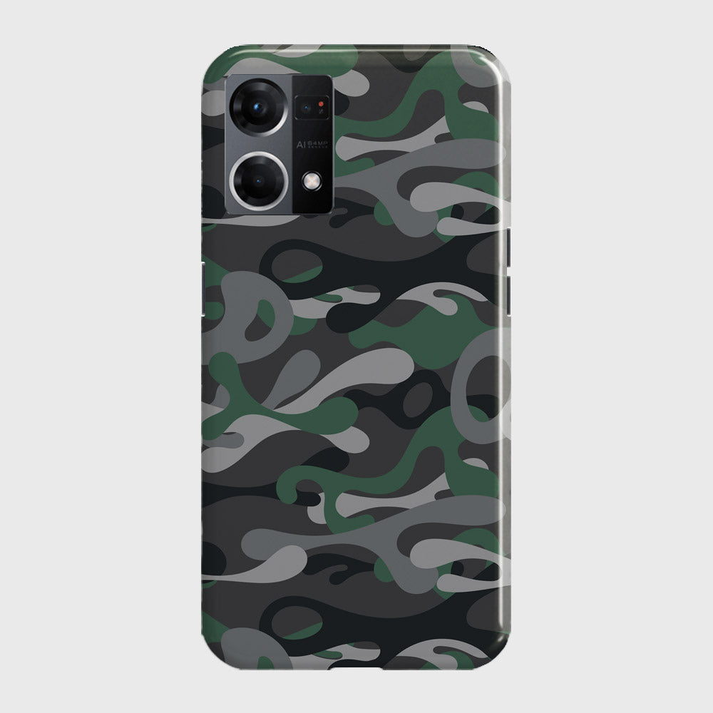 Oppo F21 Pro 5G Cover - Camo Series - Green & Grey Design - Matte Finish - Snap On Hard Case with LifeTime Colors Guarantee