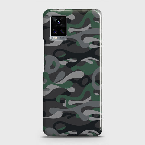 Vivo V20  Cover - Camo Series - Green & Grey Design - Matte Finish - Snap On Hard Case with LifeTime Colors Guarantee