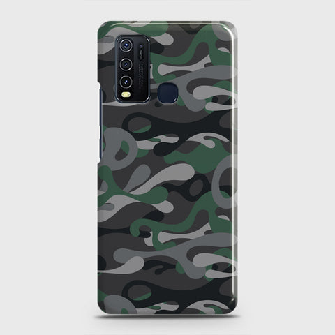 Vivo Y30  Cover - Camo Series - Green & Grey Design - Matte Finish - Snap On Hard Case with LifeTime Colors Guarantee