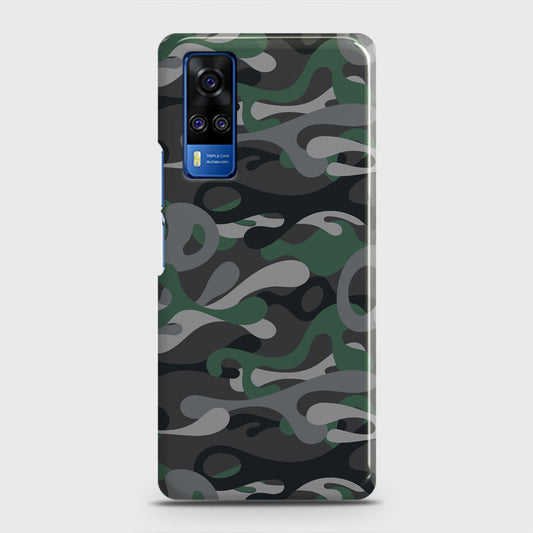 Vivo Y51 2020  Cover - Camo Series - Green & Grey Design - Matte Finish - Snap On Hard Case with LifeTime Colors Guarantee