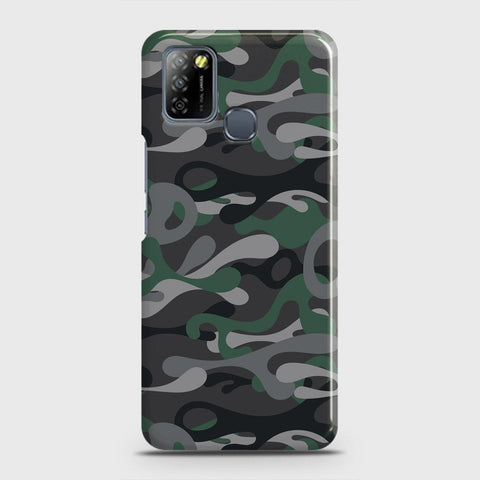 Infinix Smart 5 Cover - Camo Series - Green & Grey Design - Matte Finish - Snap On Hard Case with LifeTime Colors Guarantee